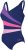 Zoggs Womens Wrap Panel Classicback Swimsuit – Navy/Magenta