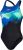 Speedo Womens Placement Digital Leaderback – Black/Chroma Blue/Fake Green/Aquasplash