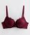 Burgundy Floral Embroidered Push Up Bra New Look