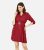 Mela Burgundy Belted Mini Shirt Dress New Look