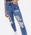 Blue Extreme Rip High Waist Tori Mom Jeans New Look