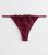 Burgundy Floral Embroidered Lace Thong New Look