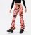 Petite Pink Floral Ribbed Flared Trousers New Look