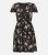 Mela Black Floral Skater Wrap Dress New Look