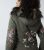 Blue Vanilla Khaki Floral Embroidered Parka Jacket New Look