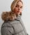 Petite Olive Faux Fur Trim Hooded Puffer Jacket New Look