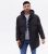 Men’s Black Hooded Long Puffer Jacket New Look