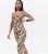 Brown Zebra Print Cross Strap Midi Bodycon Dress New Look