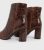 Brown Faux Snake Pointed Block Heel Ankle Boots New Look