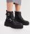 Black Buckle Lace Up Chunky Flatform Boots New Look Vegan