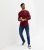 Men’s Burgundy Fine Knit Crew Neck Muscle Fit Jumper New Look