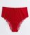 Red Floral Lace Diamanté High Waist Briefs New Look