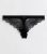 Black Floral Lace Diamanté Thong New Look