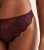 Burgundy Floral Lace Diamanté Thong New Look