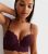 Burgundy Floral Lace Diamanté Push Up Bra New Look