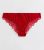 Red Floral Lace Diamanté Brazilian Briefs New Look