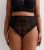 Curves Black Floral Lace High Waist Brazilian Briefs New Look