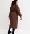 Brown Quilted Revere Collar Belted Long Puffer Jacket New Look