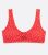 Curves Red Spot Tie Front Crop Bikini Top New Look