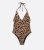 Brown Leopard Print Belted Halter Swimsuit New Look