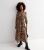 Brown Leopard Print Belted Tiered Hem Midi Shirt Dress New Look