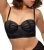 Dorina Black Flocked Spot Mesh Balcony Bra with Detachable Sleeves New Look