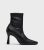 London Rise up Black Leather-based-Glance Stiletto Heel Sock Boots New Glance