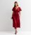 Cameo Rose Burgundy Satin Tie Back Midi Wrap Dress New Look