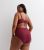 Curves Burgundy Lace Diamanté High Waist Brazilian Briefs New Look