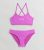 Girls Purple Miami Logo Cross Back Bikini Top and Bottom Set New Look