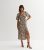 Brown Zebra Print Flutter Sleeve Midi Dress New Look