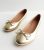 Gold Bow Ballerina Pumps New Look Vegan