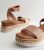 Cream Faux Croc Stud Espadrille 2 Part Flatform Sandals New Look