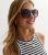 Black Round Metallic Trim Sunglasses New Look