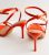 Wide Fit Orange Strappy Stiletto Heel Sandals New Look