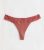 Rust Ribbed Seamless Lace Trim Thong New Glance