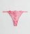 Bright Pink Floral Lace Mesh Thong New Look