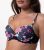 Dorina Blue Floral Lace Trim Push Up Bra New Look