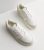 White Leather-Look Perforated Colour Block Lace Up Trainers New Look