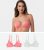 Dorina 2 Pack Coral and White Floral Lace Underwired Bras New Look