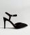 Wide Fit Black Suedette 2 Part Stiletto Heel Sandals New Look