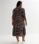 Curves Brown Zebra Shirred Tie Puff Sleeve Midi Dress New Look