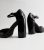 Black Patent Ankle Strap Chunky Platform Heels New Look