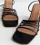 Black Faux Croc Strappy Ankle Tie Block Heel Sandals New Look