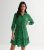 Green Animal Print Drawstring Tiered Mini Shirt Dress New Look