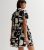 Black Abstract Short Sleeve Mini Shirt Dress New Look