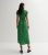 Green Animal Print Button Front Midi Shirt Dress New Look