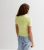 Girls Light Green Acid Wash Twist Front T-Shirt New Look