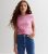 Girls Mid Pink Acid Wash Twist Front T-Shirt New Look