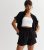 Black Shirred Waist Drawstring Shorts New Look